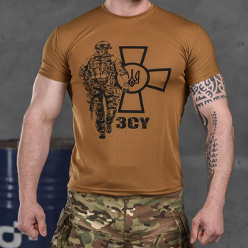 Потоотводящая мужская футболка Coolmax с принтом "Сoлдaт" койот размер M