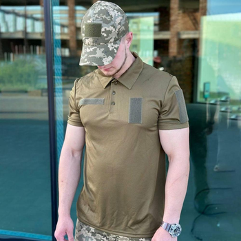 Мужское Поло CollMax с липучками для шевронов / Легкая футболка хаки размер S