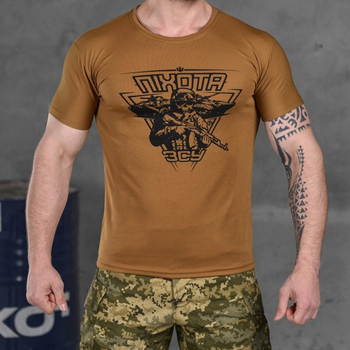 Мужская потоотводящая футболка Coolmax с принтом "Пехота" койот размер L