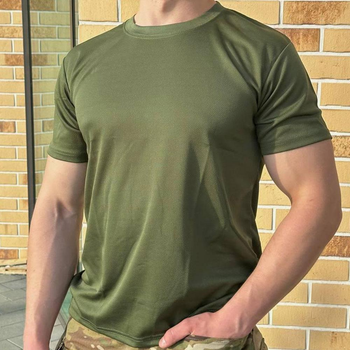Мужская воздухопроницаемая футболка CoolMax олива размер 3XL