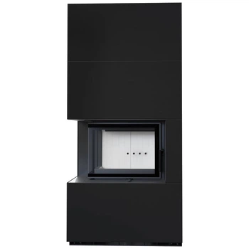 Камінна топка Kratki FLOKI BOX лівий 8 kW Ø 160 в обудові модульній ZIMBABWE NERO