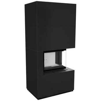 Камінна топка Kratki FLOKI BOX правий 8 kW Ø 160 в обудові модульній ZIMBABWE NERO