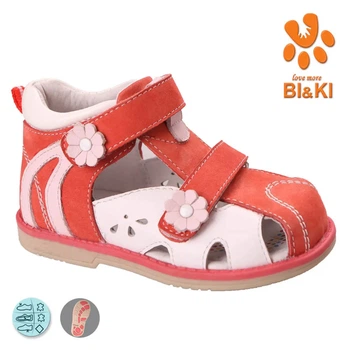 Шкіряні босоніжки Biki 02270b р.25 (15,5см) помаранчево-білі