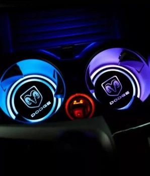LED підсклянники в авто з логотипом Dodge, 2шт