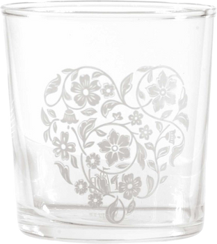 Набір склянок з товстим дном La Porcellana Bianca Babila Серце/квіти 350 мл прозорий 6 шт (P401000009)