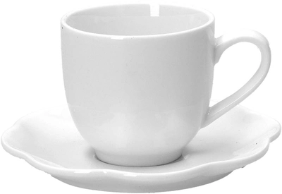 Набір кавових чашок з блюдцем La Porcellana Bianca Villadeifiori 85 мл білий 6 шт (P000200015)