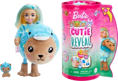 Кукла Barbie Cutie Reveal Chelsea Teddy Bear (Dolphin) - Барби Челси с медвеженком, в костюме дельфина (HRK30) - Игровой набор Mattel