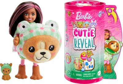 Кукла Barbie Cutie Reveal Chelsea Puppy (Frog) - Барби Красавица Челси со щеночком в костюме лягушки (HRK29) - Игровой набор Mattel