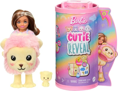 Кукла Barbie Chelsea (Series 2) Cutie Reveal Small - Маленкая Барби со Львенком в плюшевом костюме льва (HKR21) - Игровой набор Mattel