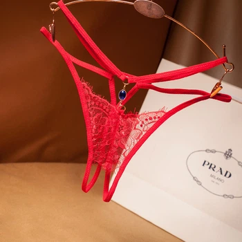 Трусики з розрізом стрінги сексуальна білизна еротична білизна Sexy OneSize червоний (8-76)