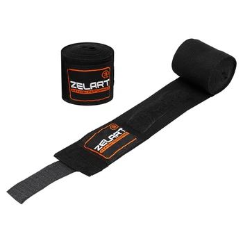 Бинты боксерские Zelart Heroe 3729-3 длина 3м Black