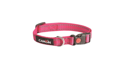 Світловідбиваючий нашийник для собак Camon Яскраво-рожевий 25 мм 42-68 см (8019808187181)