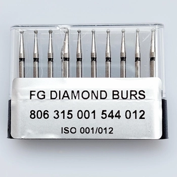 Бор алмазний FG стоматологічний турбінний наконечник упаковка 10 шт UMG КУЛЬКА 806.315.001.544.012