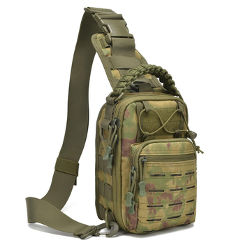Сумка-рюкзак тактическая однолямочная Камуфляж ZE0145 Laser
