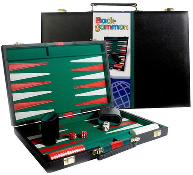 Backgammon GA Toys w czarnym etui z rączką 24 x 37 cm (5703653295155)