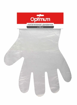 OPTIMUM Рукавички одноразові HDPE 100 шт/уп, на планці (100 уп/ящ)