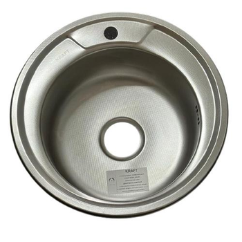 Мийка кухонна Kraft 510 D Decor кругла 510х510х180х0,8 мм Нержавіюча сталь