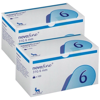 Иглы для инсулиновых ручек "Novofine" 6 мм (31G x 0,25 мм), 200 шт.