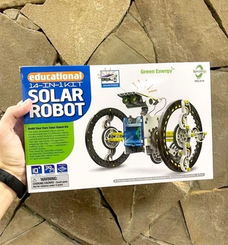 Электронный детский конструктор робот на солнечной батарее New Energy Solar Robot 14 в 1