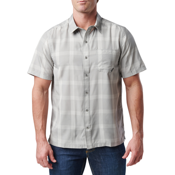 Рубашка тактическая 5.11 Tactical Nate Short Sleeve Shirt S Titan Grey Plaid