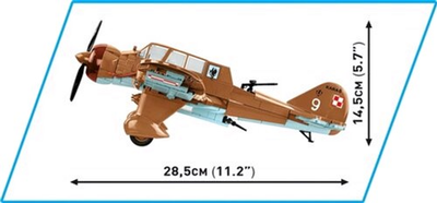 Klocki konstrukcyjne Cobi Historical Collection WWII Samolot PZL.23 Karaś 586 elementów (5902251057510)