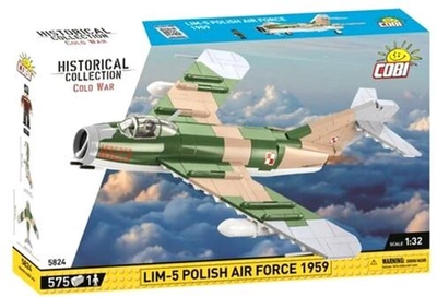 Klocki konstrukcyjne Cobi Historical Collection Cold War Samolot myśliwski LIM-5 Polish Air Force 1959 575 elementów (5902251058241)