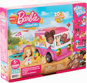Klocki konstrukcyjne Mattel Mega Bloks Barbie Wymarzony kamper 130 elementów (0887961945683)