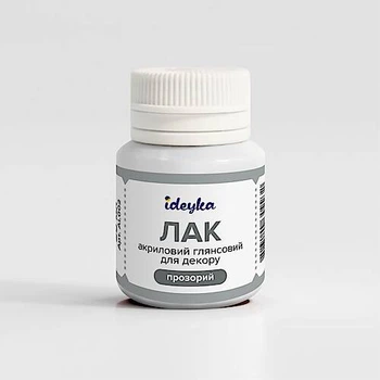 Лак акриловий глянсовий для декору (прозорий), 20 мл Идейка (AL002)