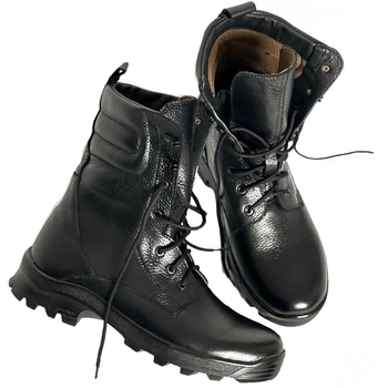 Ботинки Ястреб с мембраной AirTex до -15°C / Водоотталкивающие кожаные Берцы черные размер 48