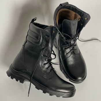 Ботинки Ястреб с мембраной AirTex до -15°C / Водоотталкивающие кожаные Берцы черные размер 47