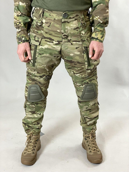 Військові штурмові брюки Tactic Ріп-стоп, (тактичні штани з наколінниками) мультикам 52