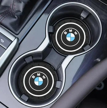 гумові антиковзкі підсклянники в авто з логотипом BMW, 2шт