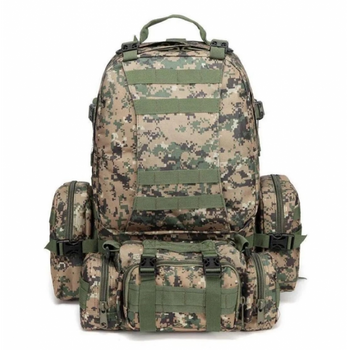 Рюкзак тактичний Tactical Backpack B08 Штурмовий похідний військовий з підсумками 55 л Піксель