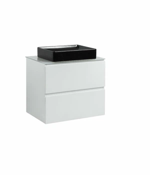 Тумба SANWEST GROUP "VELMA" 60 біла+ стільниця біла+ чаша Грейс чорна