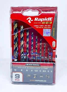 Набір кобальтових свердел по металу RapidE RED POINT 9шт Black Series (2,3,3.5,4,4.5,5,6,8,10) (НФ-00001596-13)