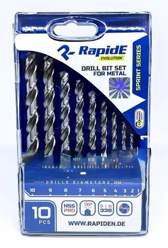 Набір свердел по металу RapidE HSS PRO 10шт Sprint Series (1,2,3,4,5,6,7,8,9,10 мм) (НФ-00001603-13)