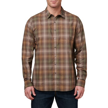 Рубашка тактическая 5.11 Tactical Igor Plaid Long Sleeve Shirt 2XL Umber Brown Plaid