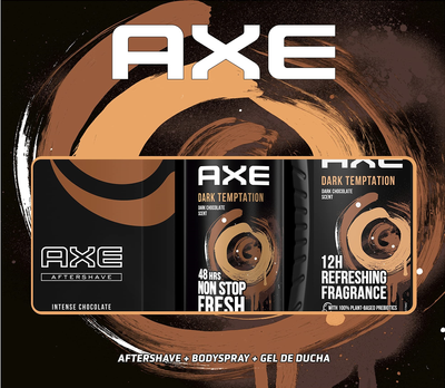 Zestaw męski Axe Dark Temptation Trio Perfumowany dezodorant-spray 150 ml + Żel pod prysznic 250 ml + Lotion po goleniu 100 ml (8720182525949)