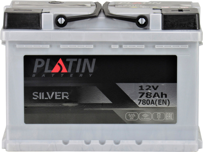 АКБ 78-А/Ч (Platin) Silver (R+) 780A обсл. с пробками. (275х175х190мм.)