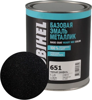 Автокраска металлик (HELIOS Mobihel) 651 Черный трюфель 1л.