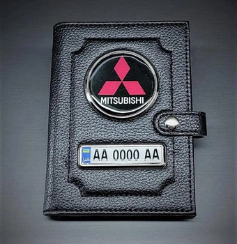 Портмоне для автодокументів з номером та логотипом Mitsubishi