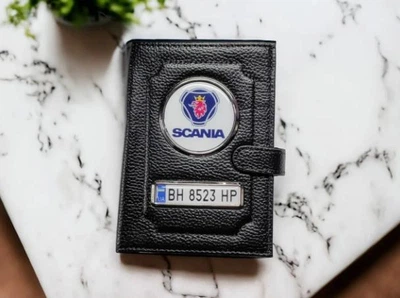 Портмоне для автодокументів з номером та логотипом Scania