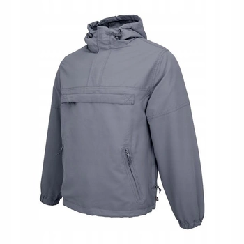 Тактична куртка анорак Brandit Summer Windbreaker, водонепроникна літня вітровка, сірий 3XL