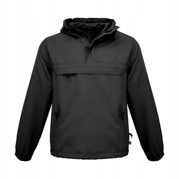 Тактична куртка анорак Brandit Summer Windbreaker, водонепроникна літня вітровка, чорний S