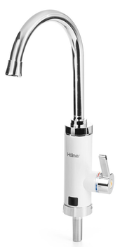 Водонагрівач проточний Holmer HHW-411PL, White, 3000W, механічне керування, IPX4, LED дисплей, захист від включення без води, захист від перегріву