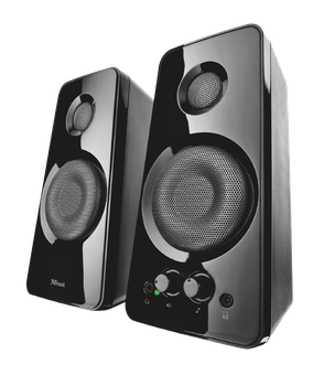 Колонки 2.0 Trust Tytan, Black, 18W, працює від USB, роз'єм для підключення навушників, регулятор гучності та низьких частот на передній панелі (21560)
