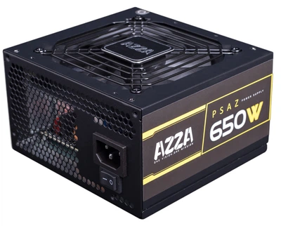 Блок питания 650 Вт, AZZA, Black, 80+ Bronze, 12 см, 2xMolex / 5xSATA / 2x6+2-pin / 1x20+4-pin / 1x4+4-pin, защита UVP/OVP/OPP/OCP/SCP (PSAZ-650W)