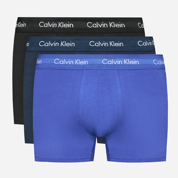 Zestaw majtek szorty Calvin Klein Underwear 000NB1770A-4KU S 3 szt Niebieski/Granatowy/Czarny (8719115052706)