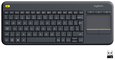 Клавіатура бездротова Logitech K400 Plus Touch Чорна УКР (920-007145BK) 255420
