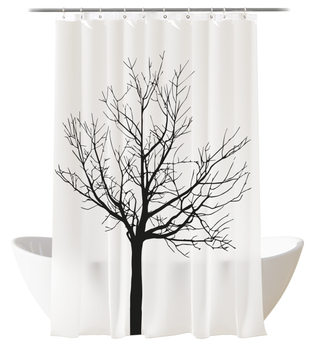 Шторка - фіранка для ванної TIANA KRAINE TREE 180х180 з кільцями 12 шт